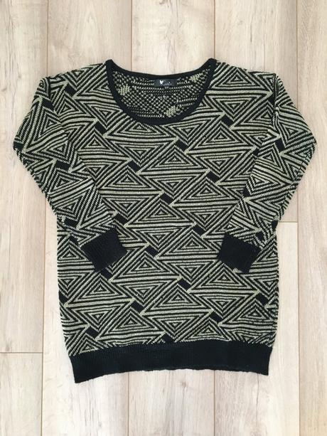 Dámsky čierno zlatý sveter, s