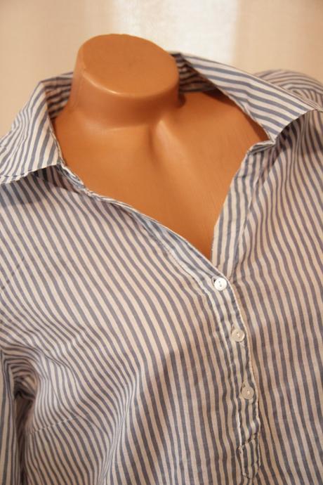 Bavlnená modro biela košeľa, l/xl, l