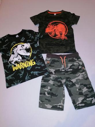 Maskáčové t-rex 2 tričká a šortky, 122