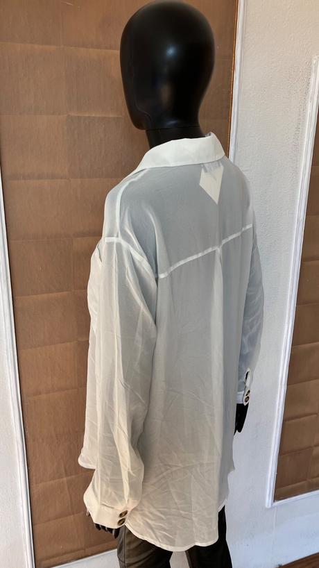 Dámska biela priesvitná blúzka bershka (26), bershka,s
