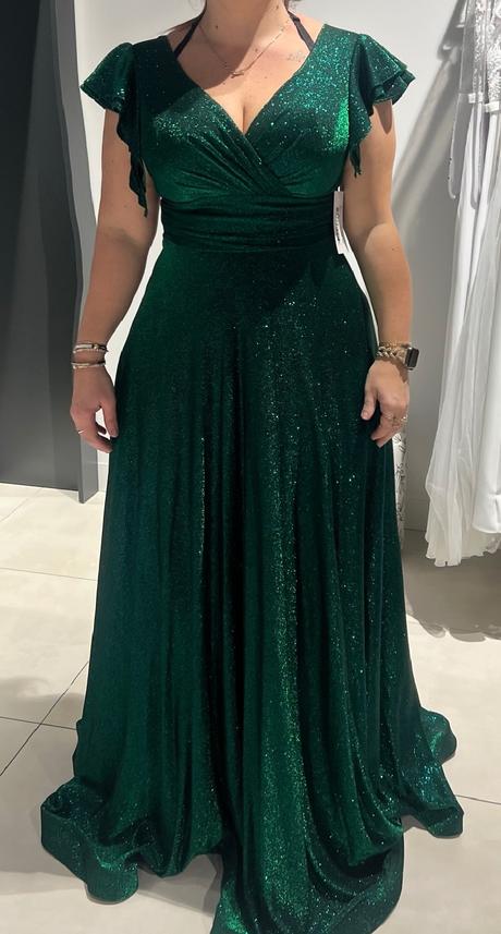 Smaragdového luxusne spoločenské saty, 44