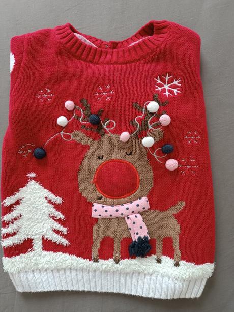 Vianočný/zimny svetrík so sobikom, f&f,68