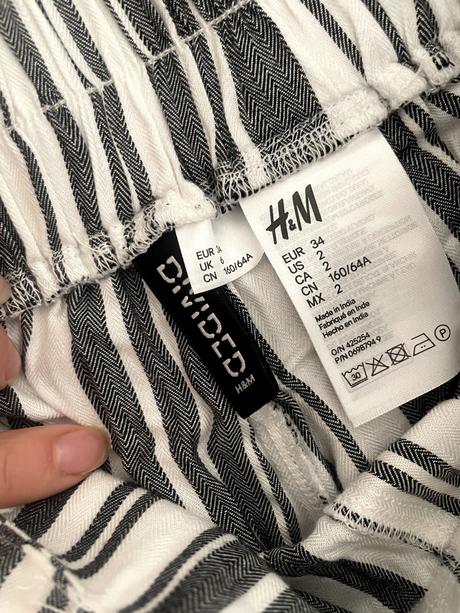 Šedo biele viskózové nohavice, xs, h&m,xs
