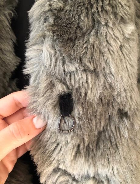 Šedý umelý kožuch h&m, xxs/xs, h&m,xs