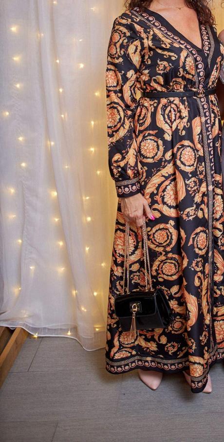 Zlato čierne šaty 1x oblečené, m