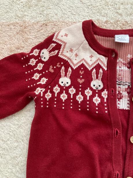 Vianočný kardigan/sveter lindex zajaciky, lindex,110