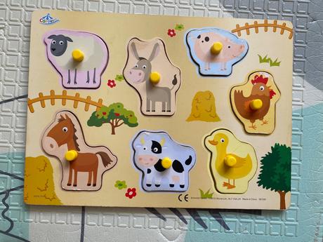 Drevená vkladačka zvieratká, 