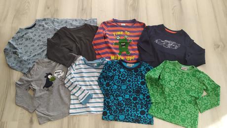 8x tričko s dlhým rukávom, 98