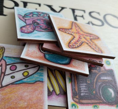 Drevené pexeso v drevenej krabici.,