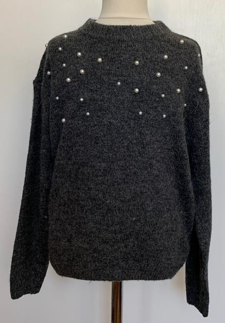 H&m šedý štrikovaný svetrík, h&m,134