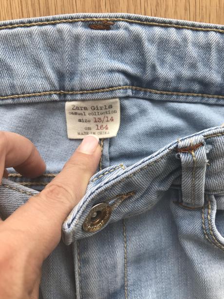 Bledomodre damske rifle, zara,36