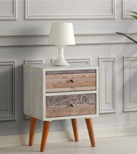 2x nočný stolík liza malmö - biela/orech, 