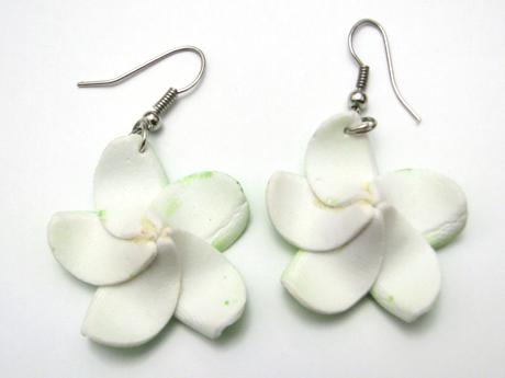 Náušnice zeleno-žlté kvietky, 