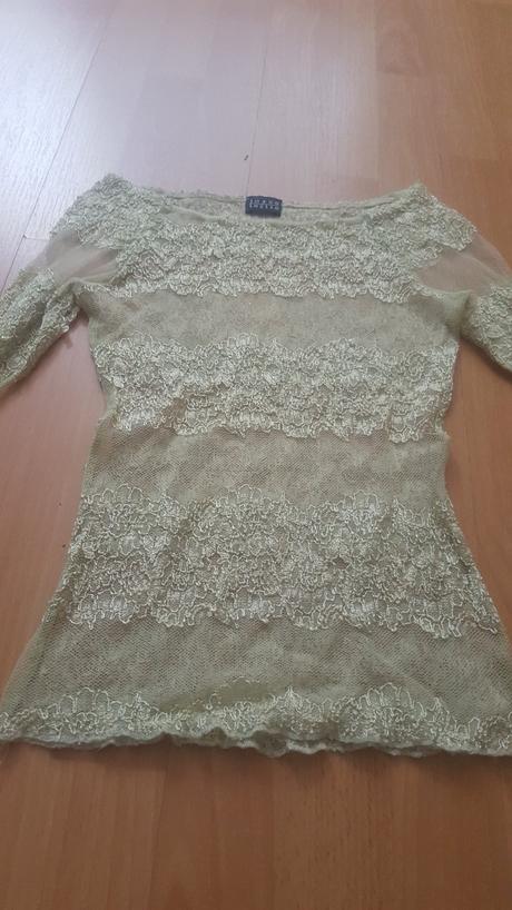 Priehľadné čipkované tričko, s