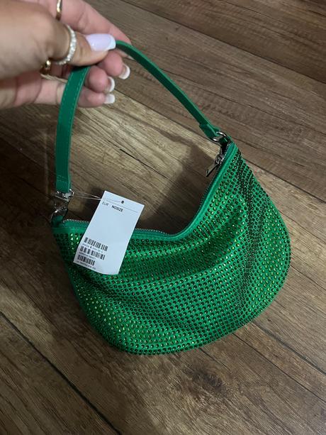Zelena kamienkova kabelka h&m, h&m
