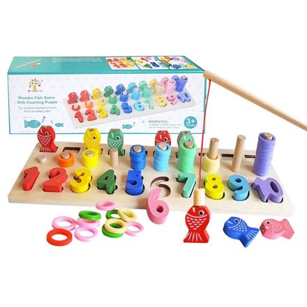 Drevená hra s číslami,