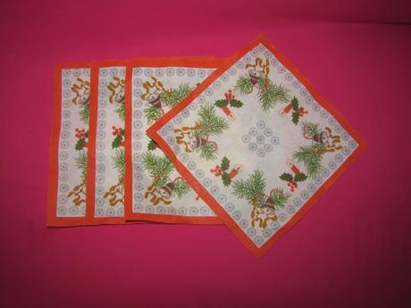 Retro vianočné obrúsky - prestieranie 4 ks, 
