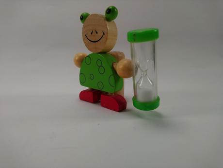 Stojanček na kefku s presýpacími hodinami žabka, 