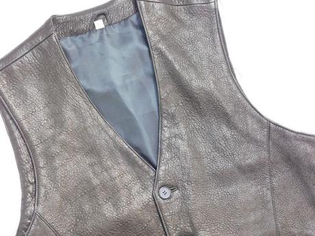 Panska kvalitna kožena vesta, l