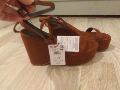 Hnede sandalky na platforme, 40
