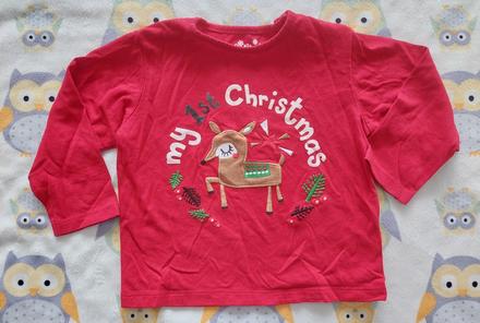 Vianočné tričko srnka moje prvé vianoce veľ.80, 80