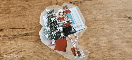 Nažehľovacia nálepka -christmas girl- 16,7 x 24, 