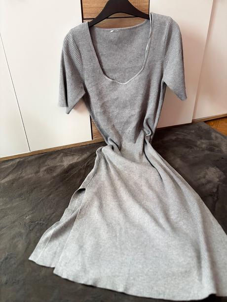 Rebrované midi šaty, h&m,m