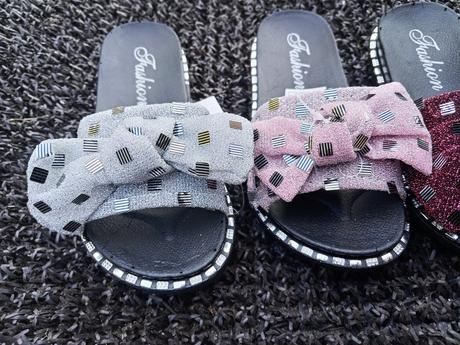 Dievčenské šľapky s mašľou č.30,31,32,33,34,35, 30 - 35