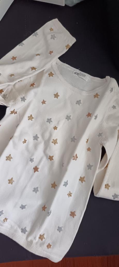Svetrík s hviezdičkami, h&m,140