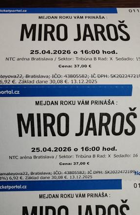 Lístky na koncert mira jaroša, 