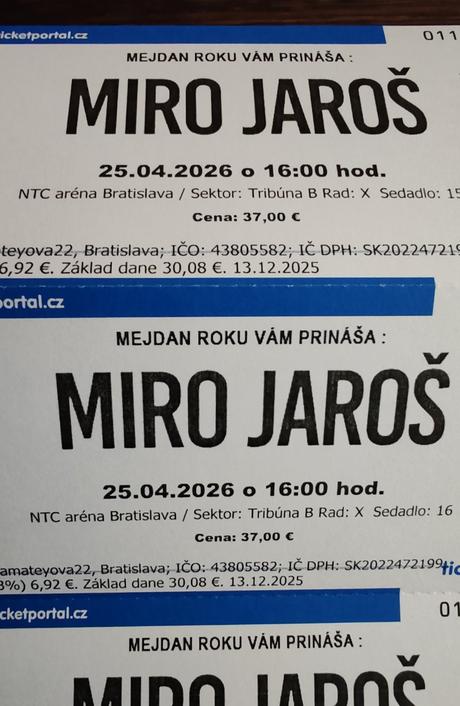 Lístky na koncert mira jaroša, 
