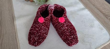 Handmade pletené papučky, 35