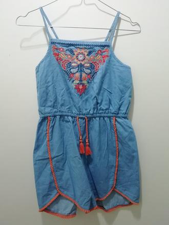 Vyšívaný bavlnený kraťasový overal, f&f,140