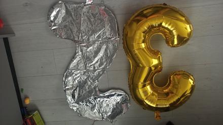 Narodeniny balony cislo 2 a 3,