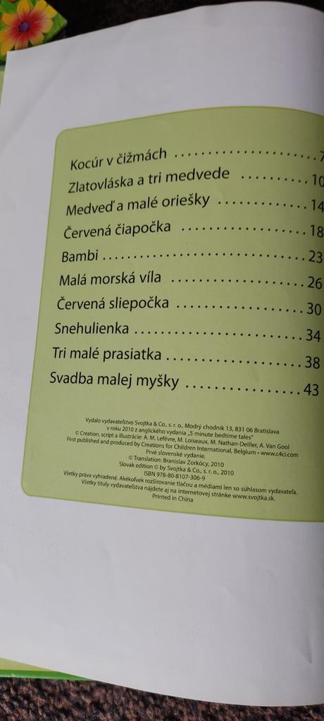 5minutove rozpravky/cena za 2kusy, 