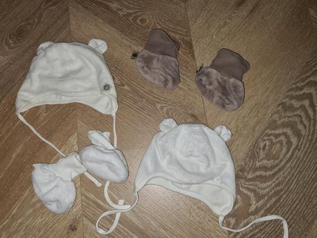 2 čiapky a 2 papučky, h&m,62