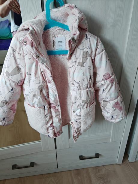Ružová úžasná vyteplená bunda, mám 104 aj 110/116, sinsay,110