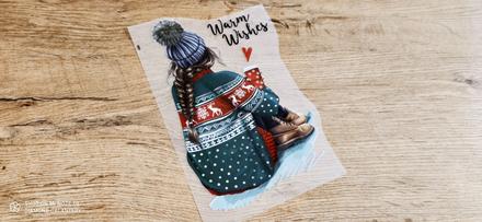 Nažehľovacia nálepka - warm wishes -15x26 cm, 