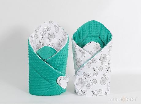 Obojstranná zavinovačka minky zelená/bicyklíky, 