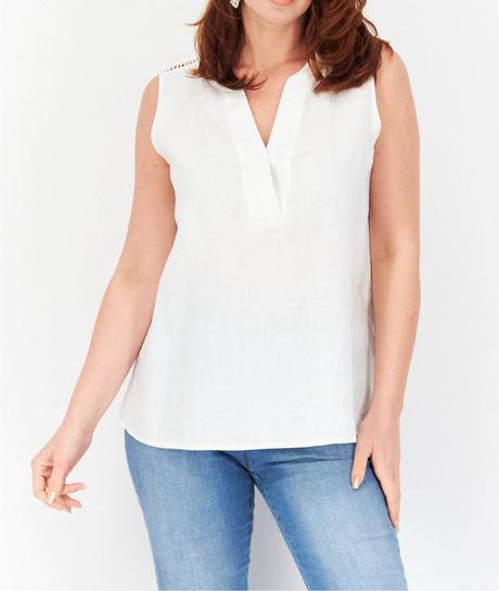 Biela ľanová blúzka, top gerry weber, veľ. l, gerry weber,l