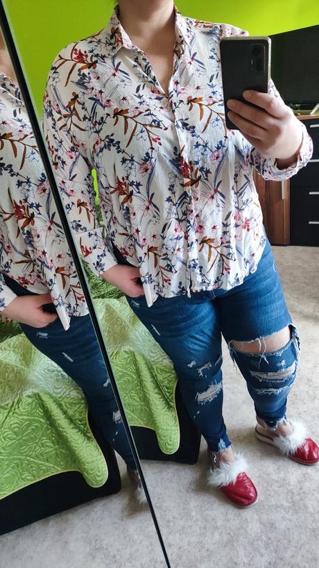 Kvetinová košeľa, h&m,44