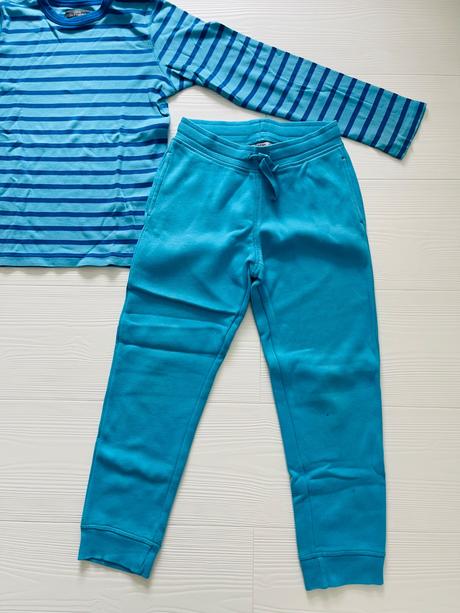 Tyrkysovomodre teplaky a natelnik, h&m,128