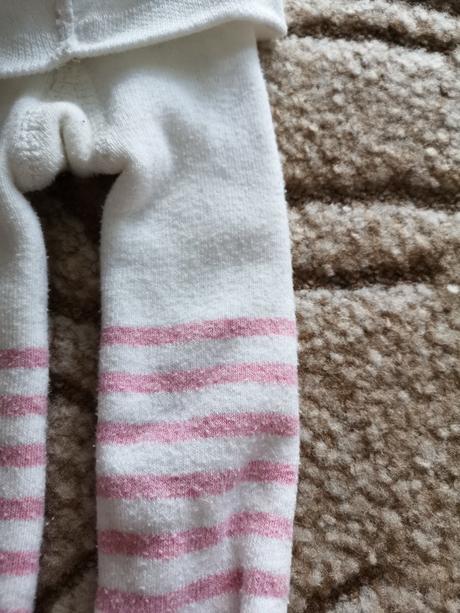 Teplé pančušky biele s pásikmi, lupilu,86