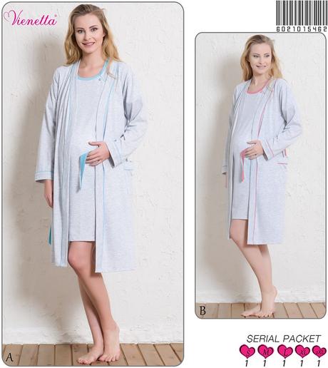 Materská súprava župan s nočnou košeľou bavlnené, vienetta secret,l / m / s / xl / xxl