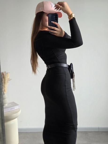 Čierne midi šaty s/m, s