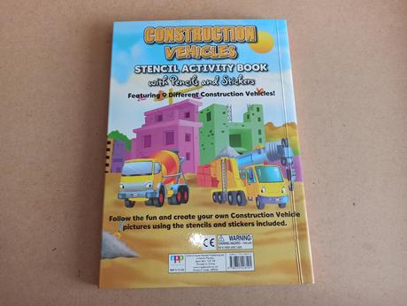Construction vehicles - stencil activity book, 