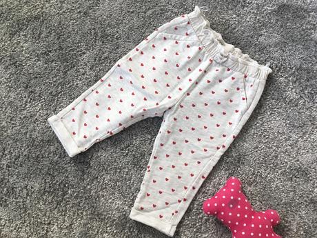 C&a oteplené tepláky + čelenka dievča 80 srdiečka, c&a,80