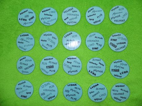 Handmade hra s vybranými slovami po "l",