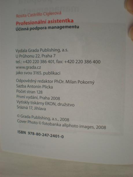 Kniha "profesionální asistentka", 