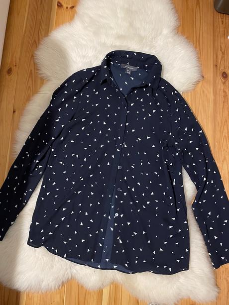 Tmavomodra kosielka s bielymi trojuholnikami, primark,36